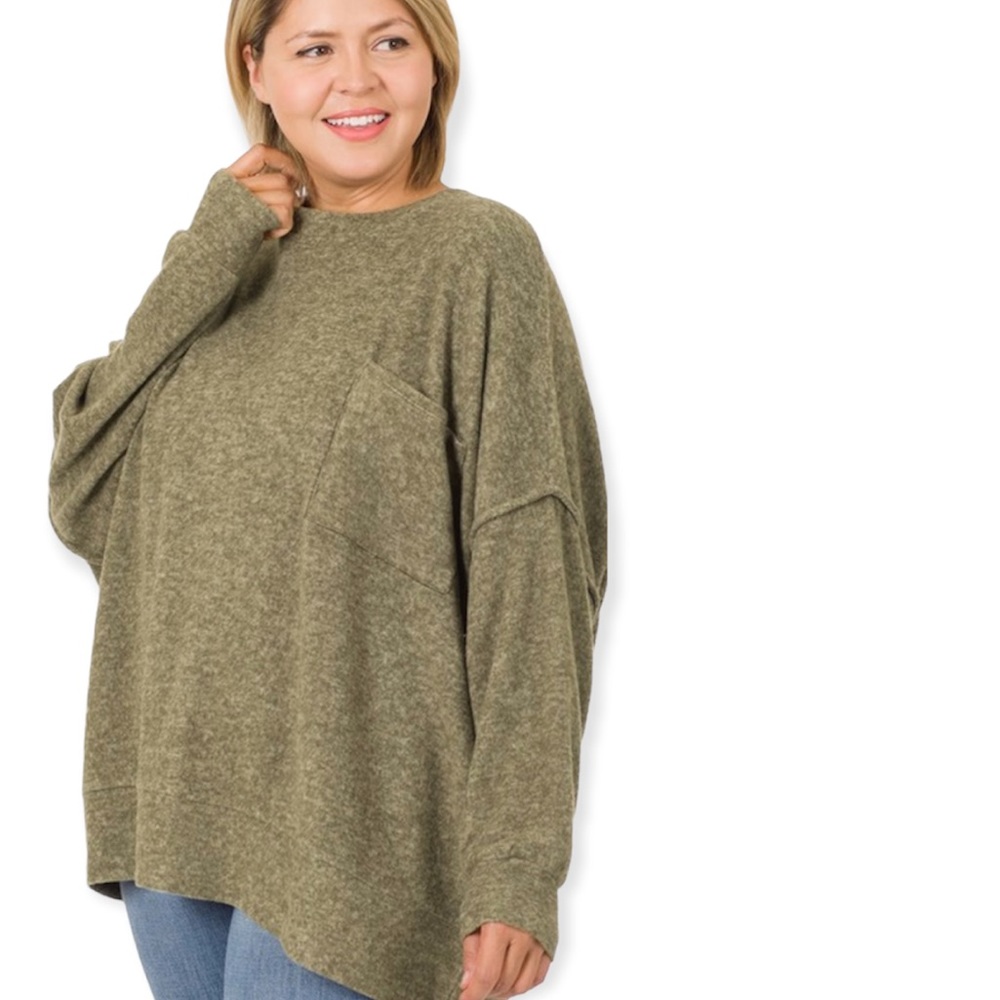 NWT Zenana Plus Size Drop Shoulder Sweater